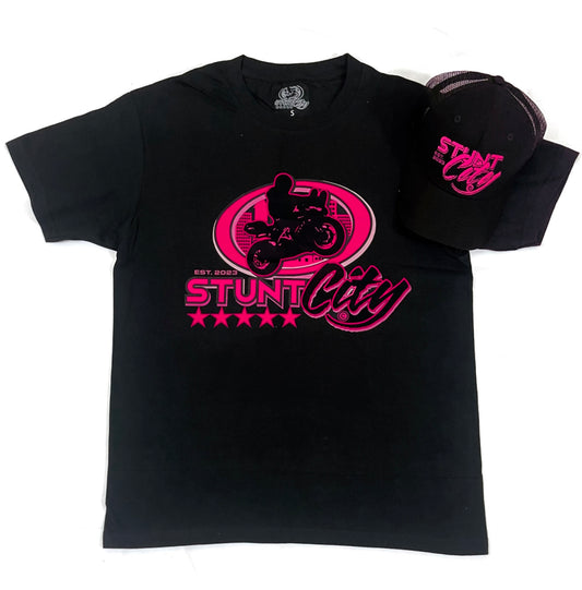 Matching T-shirt & hat set (pink)