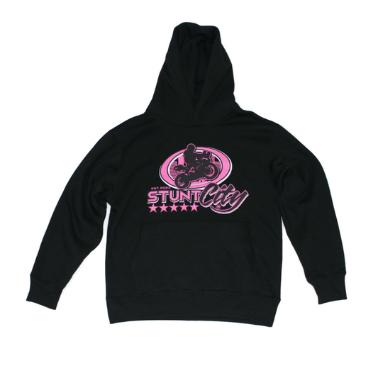 Black hoodie- pink logo